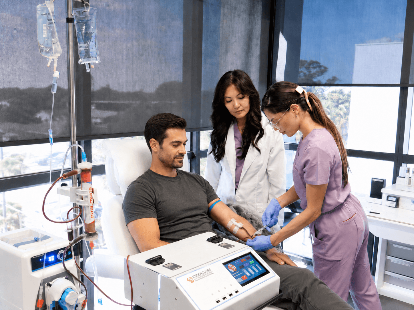 An EBO2 blood filtering session